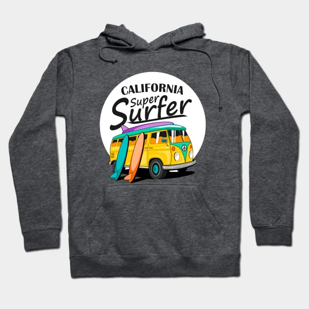 California super surfer Hoodie by PedroVale